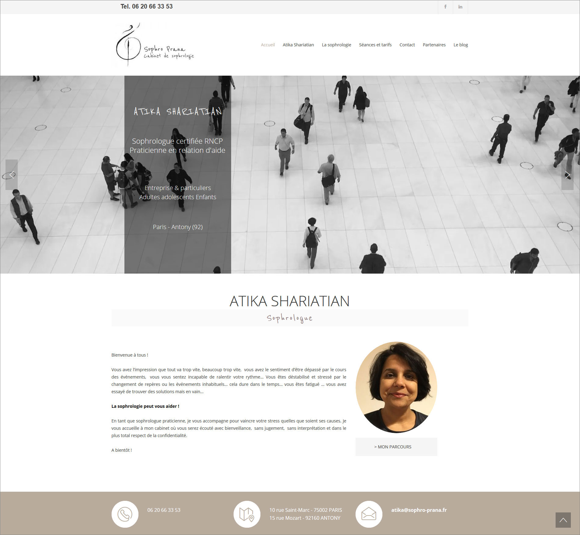 Etreweb crée le site internet d'Atika Shariatian Sophrologue