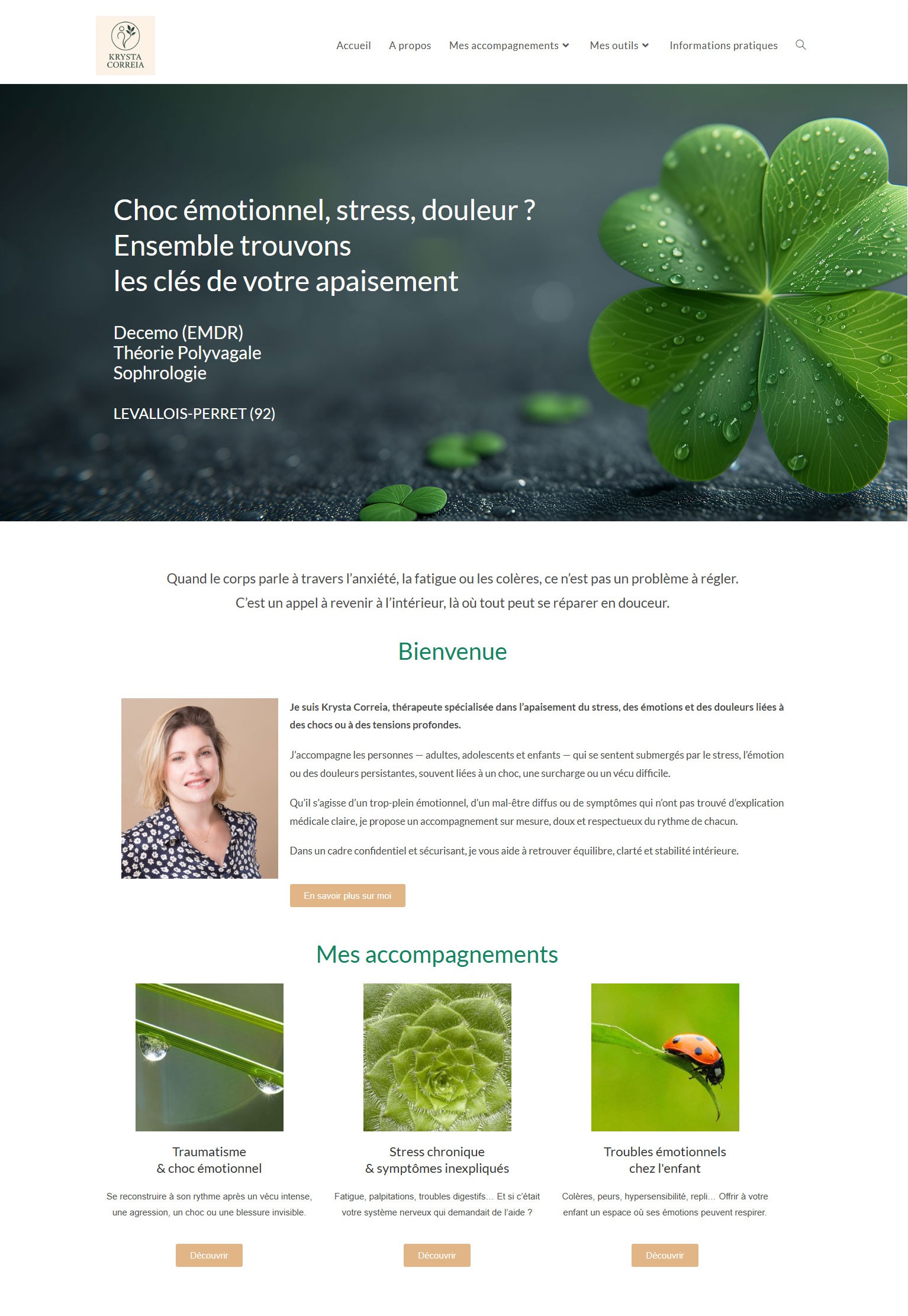 Etreweb crée le site internet de Krysta Correia