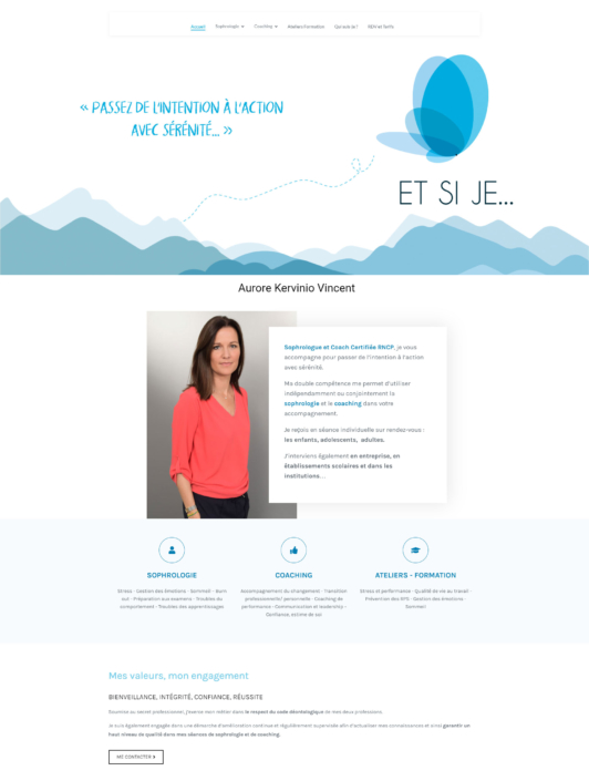 Etreweb crée le site web d'Aurore Kervinio Sophrologue et Coach