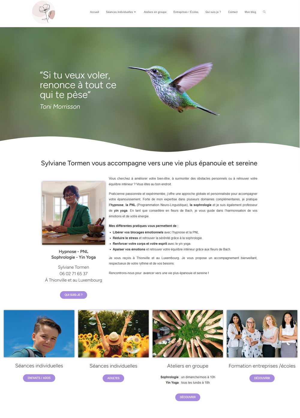 Etreweb crée le site internet de Sylviane Tormen