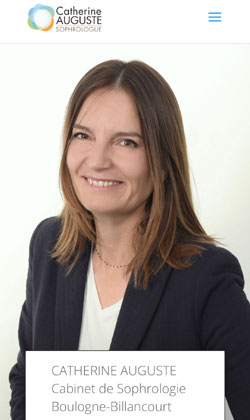Version mobile du site réalisé par êtreweb pour Catherine Auguste