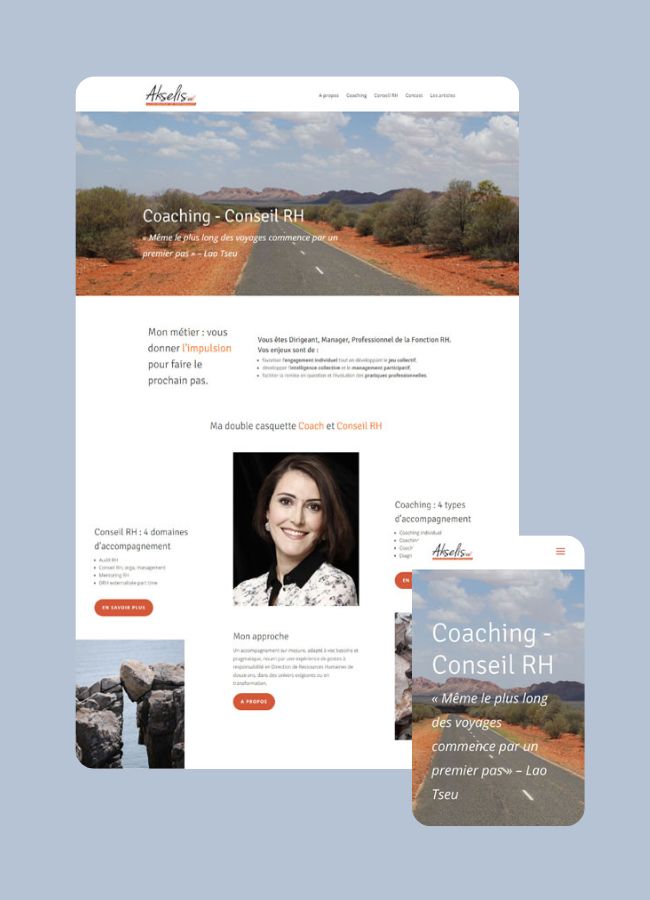 Maquette du site réalisé par êtreweb pour Estelle Fontaine Coach et Consultante RH